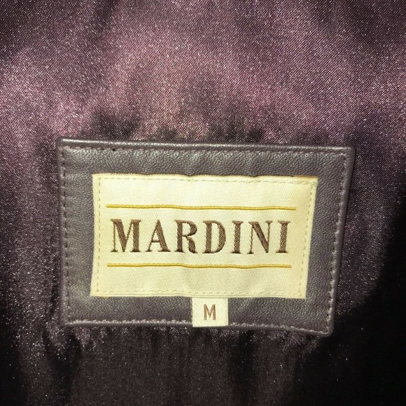 Vintage Mardini Plum Gold Stitched Front Leather Jacket Medium - Picture 12 of 12
